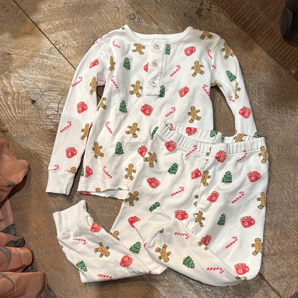 Little English Christmas Kids Matching Set - White with Red and Green Accents
